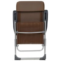 Campingstoelen 4 st inklapbaar aluminium bruin 7