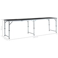 Campingtafel inklapbaar 240x60 cm aluminium grijs 9