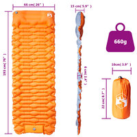 Kampeermatras met kussen zelfopblazend 1-persoons oranje 6