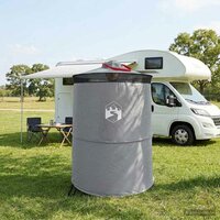 Pop-up Toilet Tent met Hangende Touw Grijs en Oranje 3