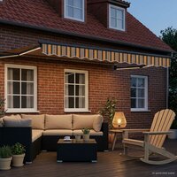 Elektrisch Uittrekbaar Zonnescherm Geel en Grijs 3 x 2 m 3