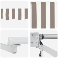 Elektrisch Uittrekbaar Zonnescherm Lichtgrijs en wit. 4