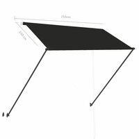 Luifel uittrekbaar met LED 250x150 cm antraciet 9