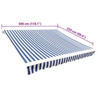 Vervangingsdoek voor luifel 3x2,5 m polyester blauw en wit 5
