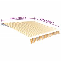 Vervangingsdoek voor luifel 3x2,5 m polyester geel en wit 5