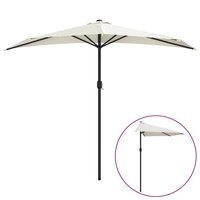 Balkonparasol half met aluminium paal 270x144 cm zandkleurig 2