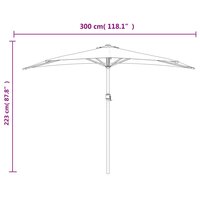 Balkonparasol half met aluminium paal 300x155 cm antraciet 9