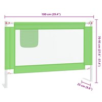 Bedhekje peuter 100x25 cm stof groen 9