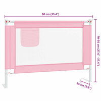 Bedhekje peuter 90x25 cm stof roze 9
