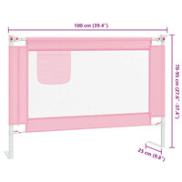 Bedhekje peuter 100x25 cm stof roze 9