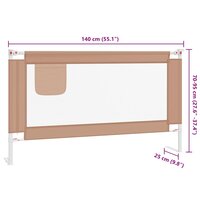 Bedhekje peuter 140x25 cm stof taupe 9