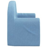 Kinderbank 2-zits zacht pluche blauw 4