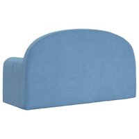 Kinderbank 2-zits zacht pluche blauw 5