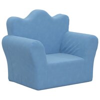 Kinderbank zacht pluche blauw 2