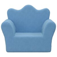 Kinderbank zacht pluche blauw 3