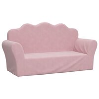 Kinderbank 2-zits roze zacht pluche 2