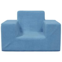 Kinderbank zacht pluche blauw 3