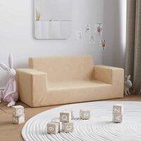 Kinderbank 2-zits zacht pluche cr&amp;egrave;mekleurig 2