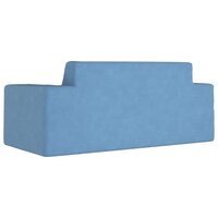 Kinderbank 2-zits zacht pluche blauw 5