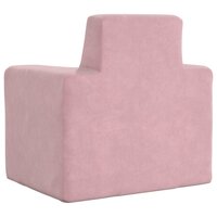 Kinderbank zacht pluche roze 5