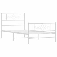 Bedframe met hoofd- en voeteneinde metaal wit 75x190 cm 3
