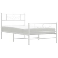 Bedframe met hoofd- en voeteneinde metaal wit 75x190 cm 4