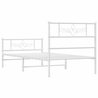Bedframe met hoofd- en voeteneinde metaal wit 75x190 cm 6