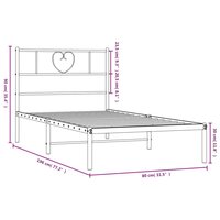 Bedframe met hoofdbord zonder matras metaal wit 75x190 cm 9