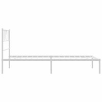 Bedframe met hoofdbord metaal wit 90x200 cm 6