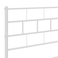 Bedframe met hoofdbord metaal wit 80x200 cm 8