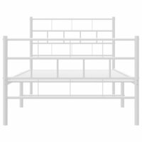 Bedframe met hoofd- en voeteneinde metaal wit 107x203 cm 5