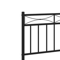 Bedframe met hoofdbord metaal zwart 75x190 cm 8