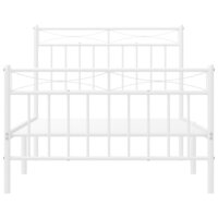Bedframe met hoofd- en voeteneinde metaal wit 100x190 cm 6