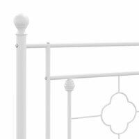 Bedframe met hoofdbord metaal wit 80x200 cm 8