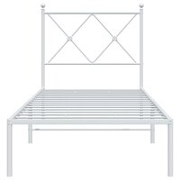 Bedframe met hoofdbord zonder matras metaal wit 75x190 cm 4