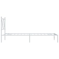 Bedframe met hoofdbord zonder matras metaal wit 75x190 cm 5