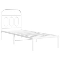 Bedframe met hoofdbord zonder matras metaal wit 75x190 cm 3