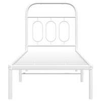 Bedframe met hoofdbord zonder matras metaal wit 75x190 cm 4