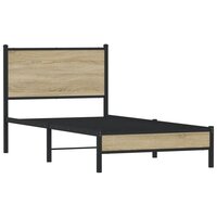Bedframe zonder matras metaal sonoma eikenkleurig 90x190 cm 3