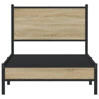 Bedframe zonder matras metaal sonoma eikenkleurig 90x190 cm 5