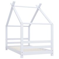 Kinderbedframe massief grenenhout wit 80x160 cm 2