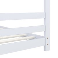 Kinderbedframe massief grenenhout wit 80x160 cm 6