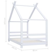 Kinderbedframe massief grenenhout wit 80x160 cm 7
