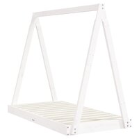 Kinderbedframe 70x140 cm massief grenenhout wit 3