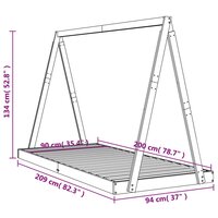 Kinderbedframe 90x200 cm massief grenenhout wit 9