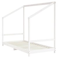 Kinderbedframe 90x190 cm massief grenenhout wit 3