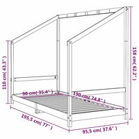 Kinderbedframe 90x190 cm massief grenenhout wit 9