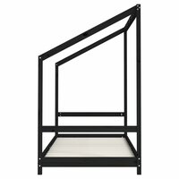Kinderbedframe 90x190 cm massief grenenhout zwart 5