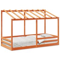 Kinderbed met bedhuis 80x200 cm massief grenenhout wasbruin 2