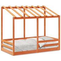 Kinderbed met bedhuis 80x160 cm massief grenenhout wasbruin 2